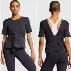 Nike Yoga Studio Wrap Top Shirt Short Sleeve‎ - Women’s Size Small